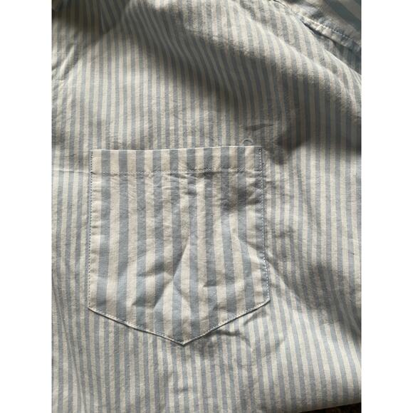 Cotton On Vertical Stripe Blue/White Button-down Oversized Women Sz XS Beach - Picture 6 of 10